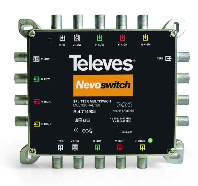 TELEVES - SAT-Verteiler-Guss 5 x 2-fach NEVO 5-2400MHz VD: 4-6dB