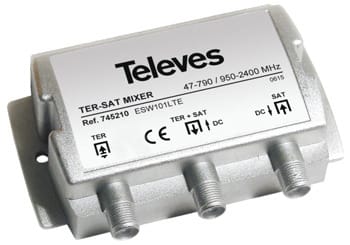TELEVES - Einschleusweiche 2xSat/terr. für Single-LNB Gussgehäuse