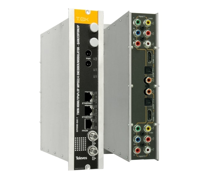 TELEVES - T-0X Umsetzer-Twin-Modulator 2x HDMI/IP in QAM oder COFDM