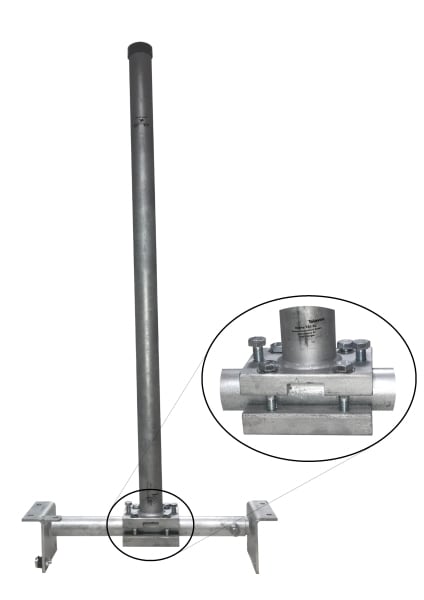 TELEVES - Dachsparrenhalter für 125cm-Spiegel Rohr 130cm Abst 52-87cm