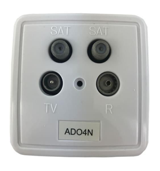 TELEVES - TWIN-Stichleitungsdose 4fach AP-R.+Platte rw