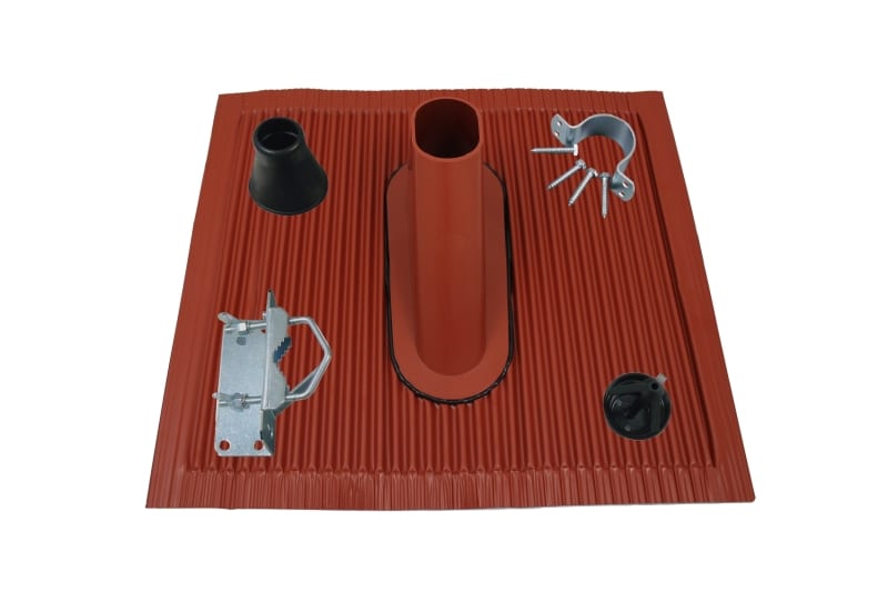 TELEVES - Mastzubehör-Set 60mm Aluziegel rot
