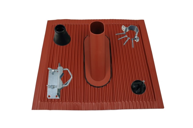 TELEVES - Mastzubehör-Set 48/50mm Aluziegel rot