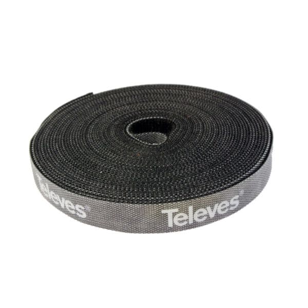 TELEVES - Nylonklettband m. Televes Logo B:20mm L:8m sw