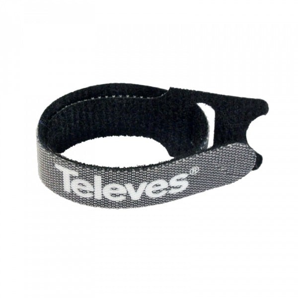 TELEVES - Nylonklettband m. Televes Logo B:15mm L:250mm 10er Pack sw