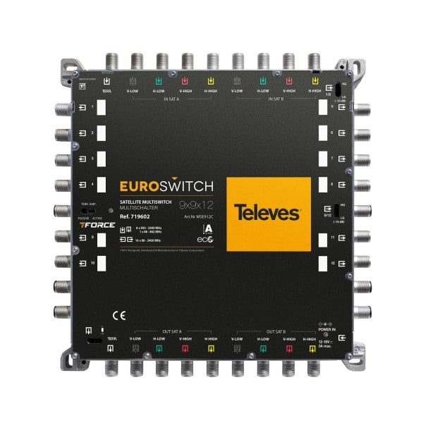 TELEVES - 9 in 16 Guss-Multischalter EUROSWITCH kaskad. ohne Netzt.