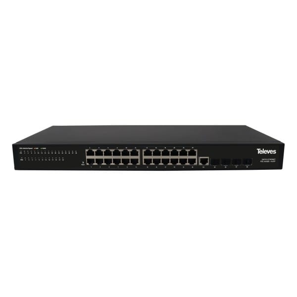 TELEVES - Ethernet Switch L2+: 24 x GbE + 4SFP