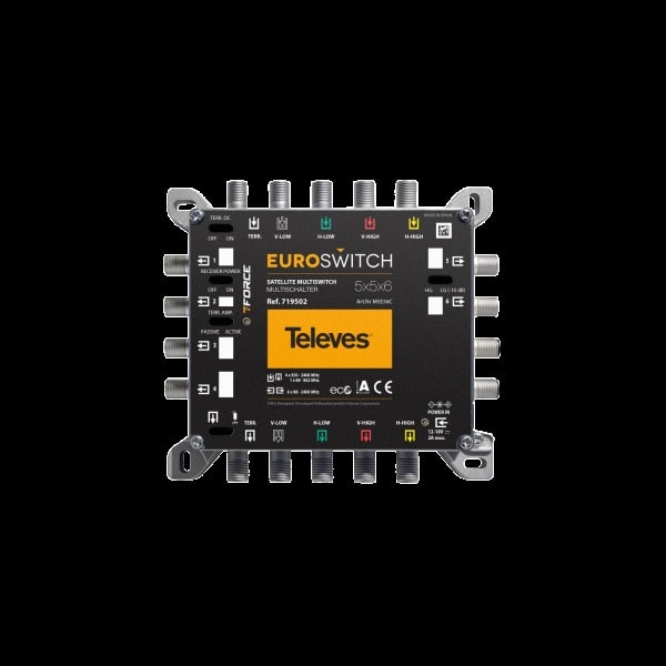 TELEVES - 5 in 6 Guss-Multischalter EUROSWITCH kaskad. receiverpow.