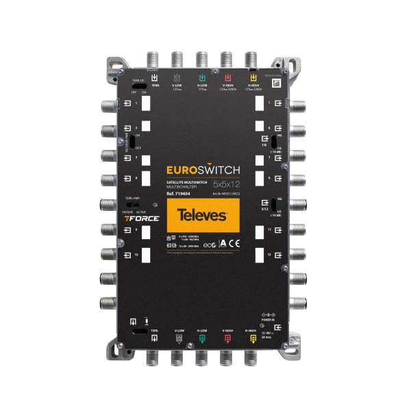 TELEVES - 5 in 12 Guss-Multischalter EUROSWITCH kaskad. quadtaugl m.NT