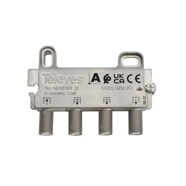 TELEVES - Abzweiger 2-fach 5-2400 MHz AD:12dB DD:2.5/2.6dB
