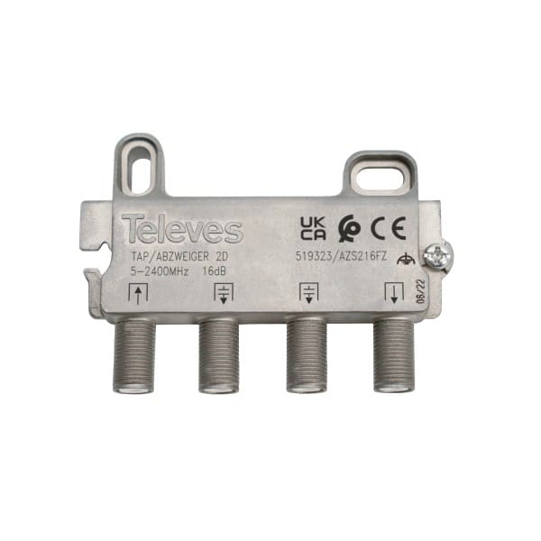 TELEVES - Abzweiger 2-fach 5-2400 MHz AD:16dB DD:1,2/2dB