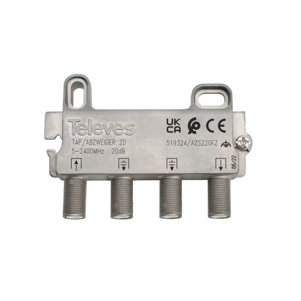 TELEVES - Abzweiger 2-fach 5-2400 MHz AD:20dB DD:1,5/1,5dB