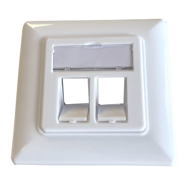 TELEVES - Keystone UP Rahmen mit Abdeckung für 2 Ports RJ45