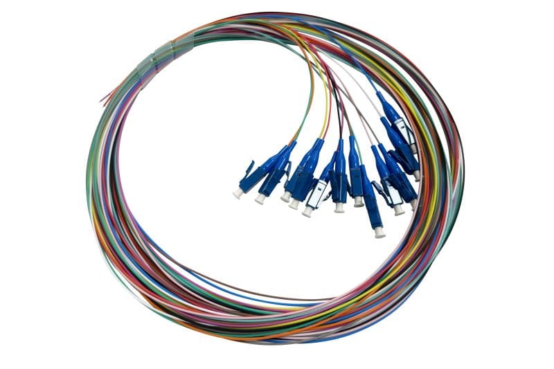 TELEVES - 12 coloured Pigtail-Patchkabel SM 2m LSFH Inndoor LC/UPC (900µm)