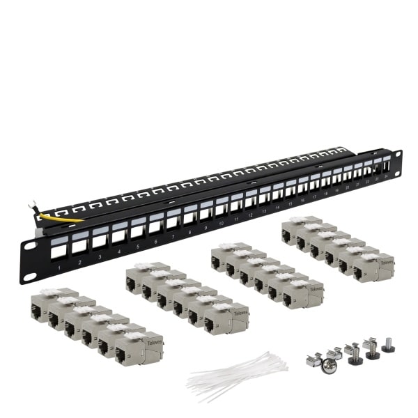 TELEVES - Frontblende 19'' 1HE, incl 24 Keystonemodule