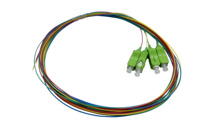 TELEVES - 4 coloured Pigtail-Patchkabel SM 2m LSFH Inndoor SC/APC (900µm)