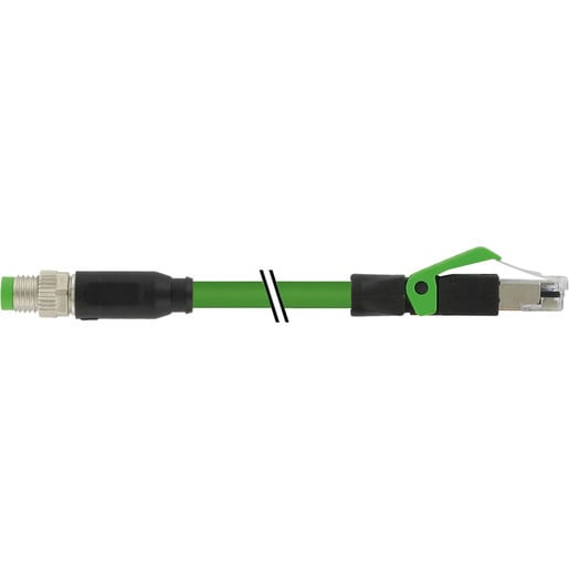 MURRELEKTRONIK - M8 St. 0° / RJ45 St. 0° gesch. Ethercat PUR 1x4xAWG26 geschirmt gn UL/CSA+schleppk. 5m