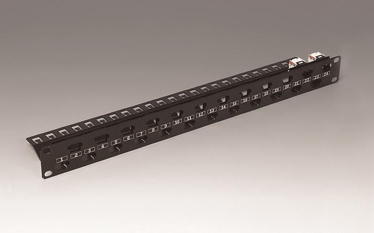 SYSTIMAX - Patchpanel 19'' 24 Port 1HE leer schwarz für GigaSPEED Modul