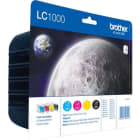 BROTHER - Blisterfarbtintenset sw, cy, mag, gel LC-1000VALBPDR