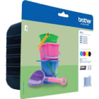 BROTHER - Blisterfarbtintenset sw, cy, mag, gelb LC-221VALBPDR