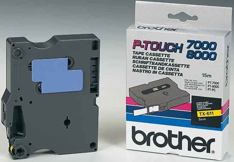 BROTHER - Schriftbandkassette BF.gelb/DF.schwarz TX-611