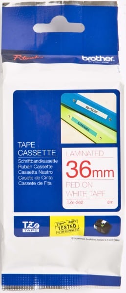 BROTHER - Schriftbandkassette BF.weiß/DF.rot TZe-262