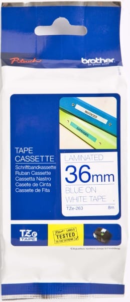 BROTHER - Schriftbandkassette BF.weiß/DF.blau TZe-263