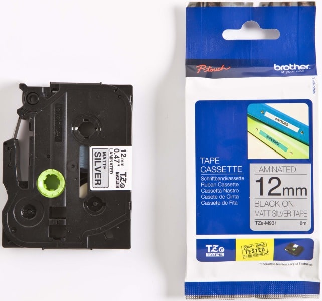 BROTHER - Schriftbandkassette si./metallic schwarz TZe-M931