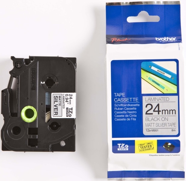 BROTHER - Schriftbandkassette si./metallic schwarz TZe-M951