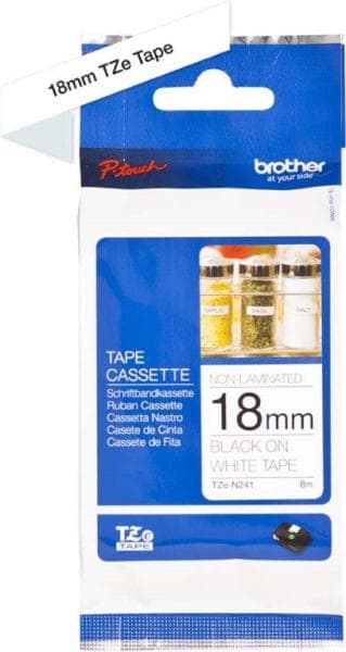 BROTHER - Beschriftungsband weiß/schwarz 18 mm TZe-N241
