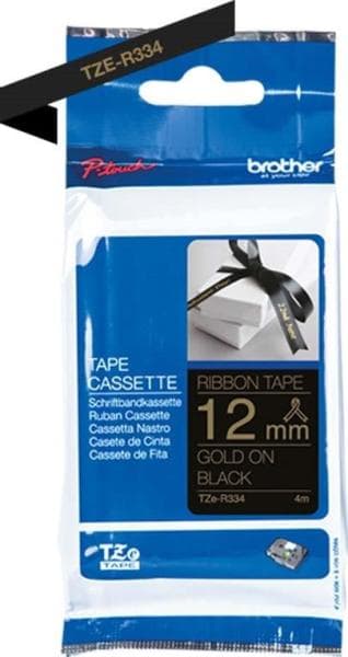 BROTHER - schwarz / gold 12 mm 4m/12mm sw/gold