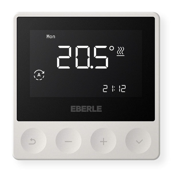 EBERLE - Raum-/Bodenthermostat AP 5-30/10-40° AC 230V RAL9016 glänz.