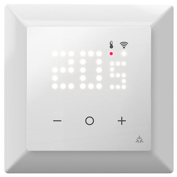 EBERLE - Smart Home fäh. UP-Thermostat als Raumregler m.Abdeckrahmen RAL9010 55x55 AC230V