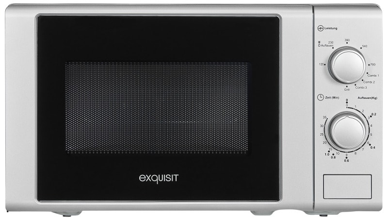EXQUISIT - Mikrowelle m. Grill 700/1000W 20L 5Stufen silber