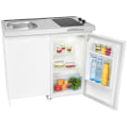 EXQUISIT - Miniküche Glaskeramik 2Pl. Spühlbecken li Kühlschr. 76L E ws