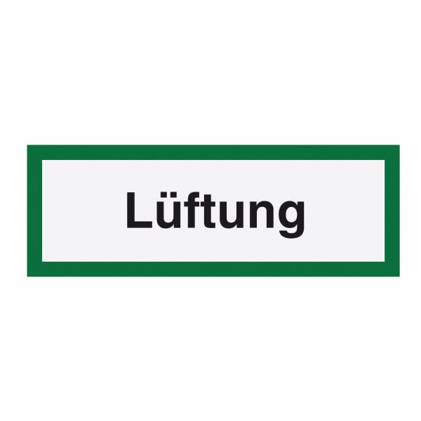 GU - Hinweisschild Aluminium BxHxT=210x75x1mm Lüftung