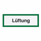 GU - Hinweisschild Aluminium BxHxT=210x75x1mm Lüftung
