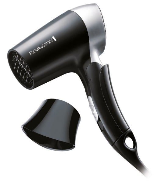 REMINGTON - Reisehaarfön 1400W 2T./Geb. umklappb.Griff Stylingdüse si-sw