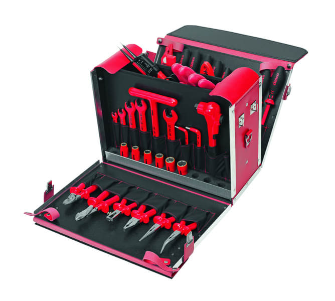 CIMCO - 1.000 V Leder-Werkzeugkoffer Elektro-Sicherheit