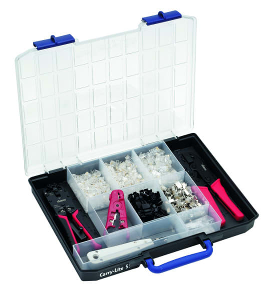 CIMCO - Servicecase Netzwerktechnik, raaco-Servicekasten CARRY-LITE 55 mit Inhalt