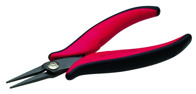 CIMCO - Mikro-Elektronik-Spitzzange, Backen gerade, gezahnt, 1,2mm breit, Länge 152mm