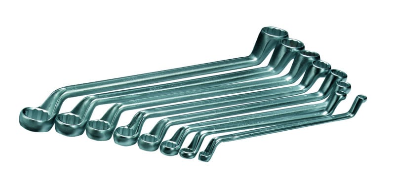 CIMCO - Zwölfkant-Ringschlüssel-Satz 12teilig DIN 838/ISO 3318, tief gekröpft (75°)