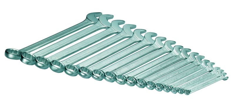 CIMCO - Maulringschlüssel-Satz 17teilig DIN 3113A/ISO 3318, SW6-SW22, 1mm-Stufung