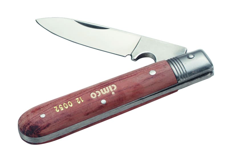 CIMCO - Kabelmesser mit Holzschalen, Klinge mit Schaber, 1-teilig