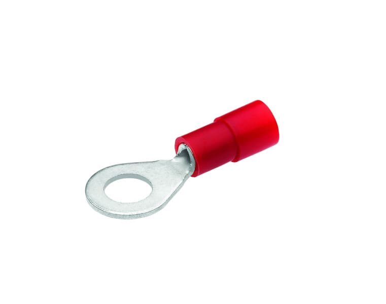 CIMCO - Quetschkabelschuh, Ringform Cu, isoliert, DIN 46237, 0,5-1mm² M4 rot