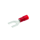 CIMCO - Quetschkabelschuh isoliert, Gabelform Cu, DIN 46237 0,5-1mm² M4 rot