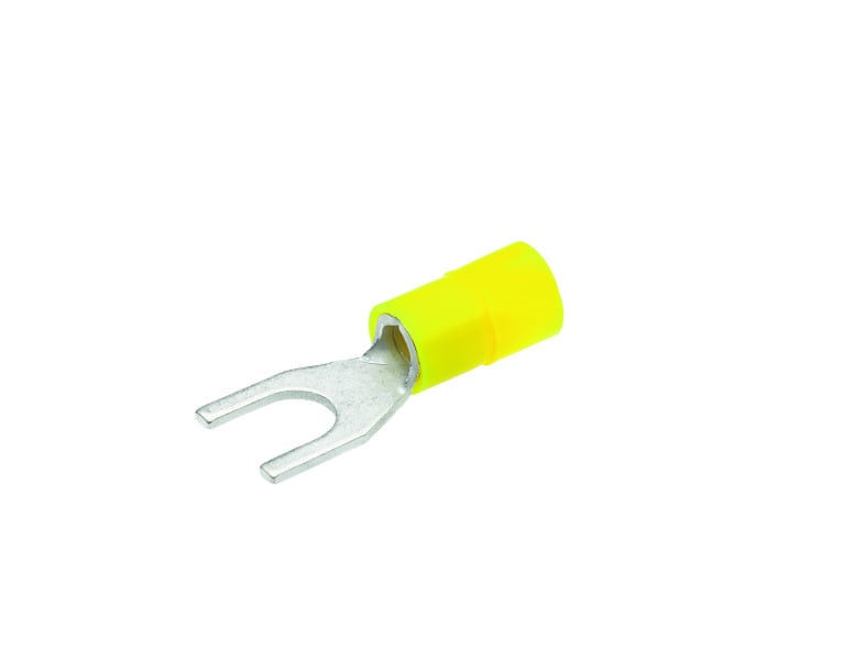 CIMCO - Quetschkabelschuh isoliert, Gabelform Cu, DIN 46237 4-6mm² M5 gelb