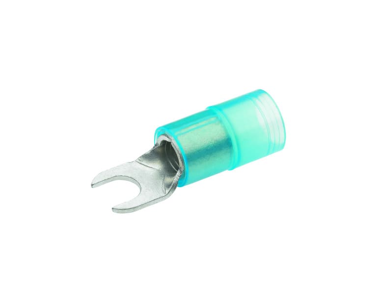 CIMCO - Quetschkabelschuh isoliert, Gabelform Cu, DIN 46237 16mm² M6 blau