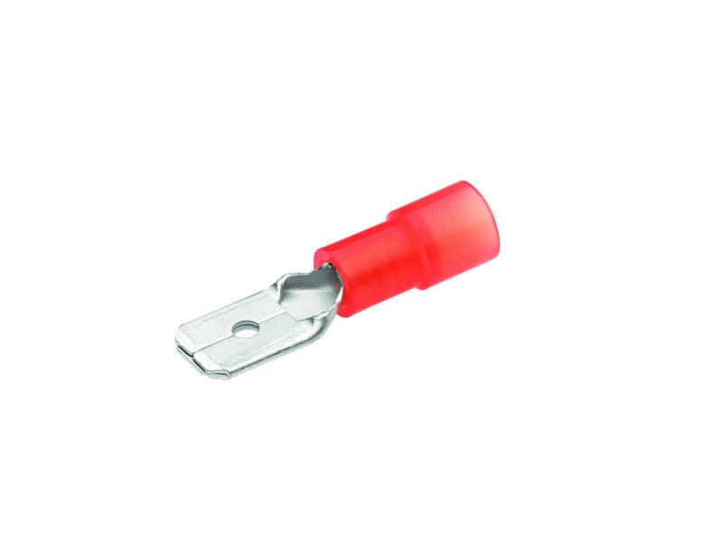 CIMCO - Flachstecker isoliert 0,5-1mm² Flachstecker 6,3x0,8mm rot, PVC-Isolation
