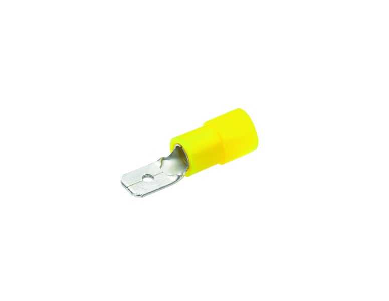 CIMCO - Flachstecker isoliert 4-6mm² Flachstecker 6,3x0,8mm gelb, PVC-Isolation